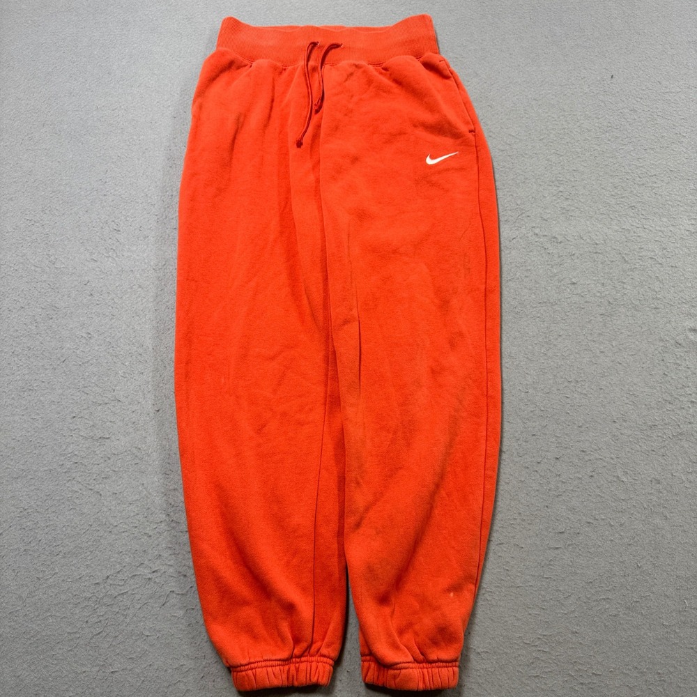 Nike Sweatpants Women's XS Orange Fleece Lined Athletic Joggers Sportswear Gym